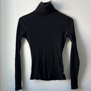 Brixton Black Ribbed Turtleneck Long Sleeve